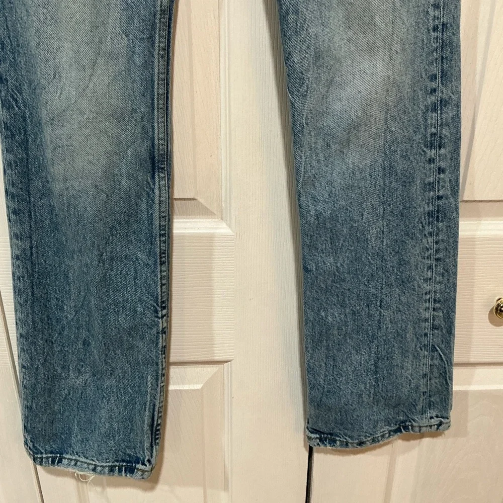 🤎 Zara Into The Classics Blue Distressed Denim Jeans Button Fly - 0 / 25 - Picture 4 of 10